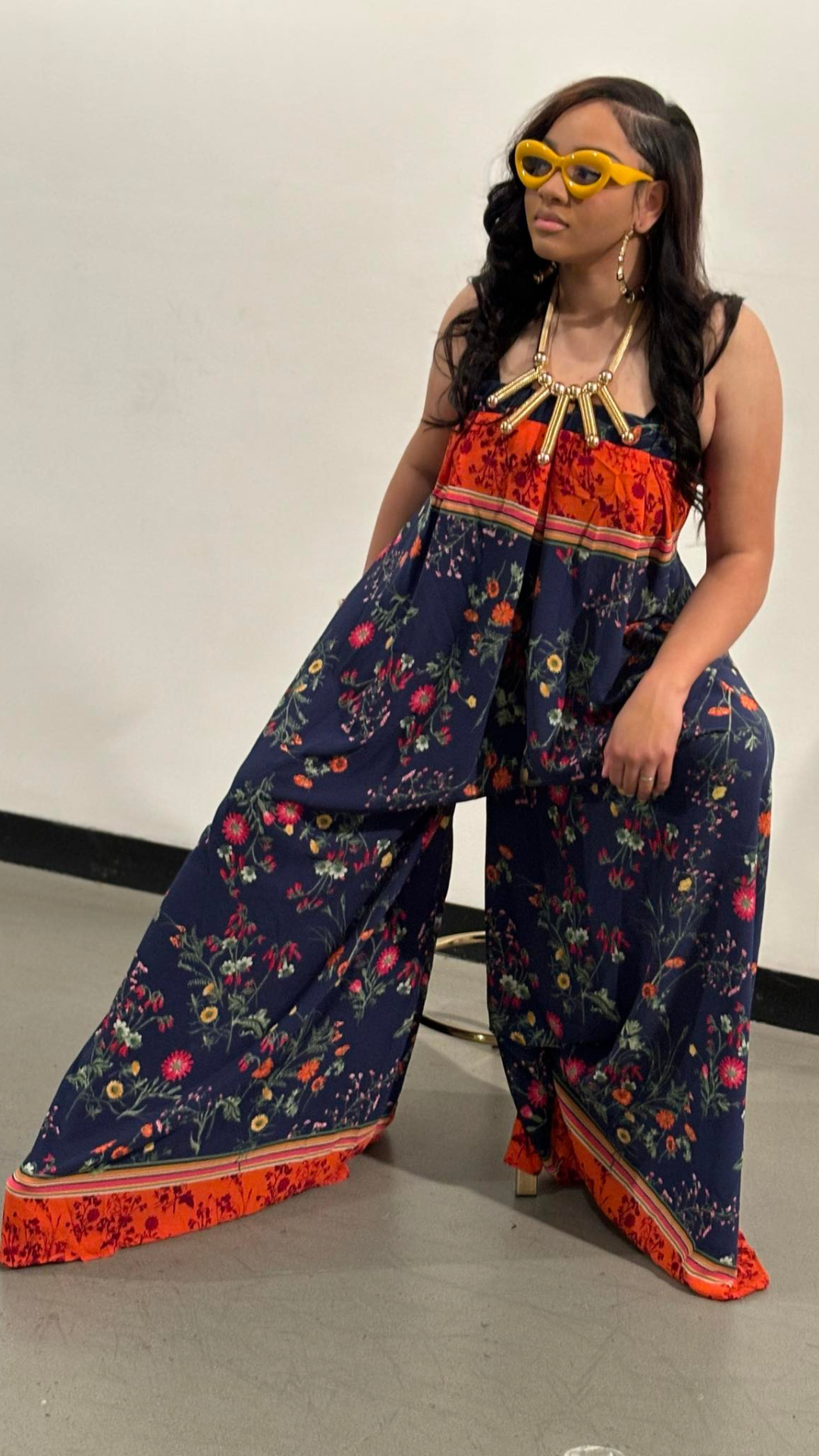 Floral Fantasy Off-Shoulder Jumpsuit