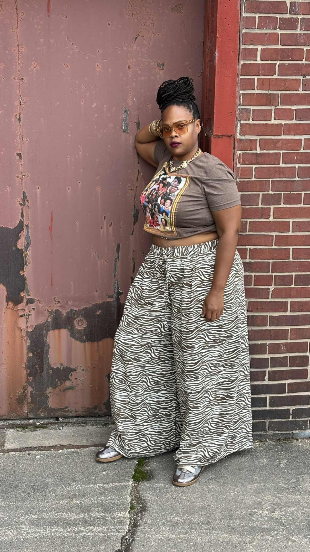 Zebra Drip Wide Leg Jeans