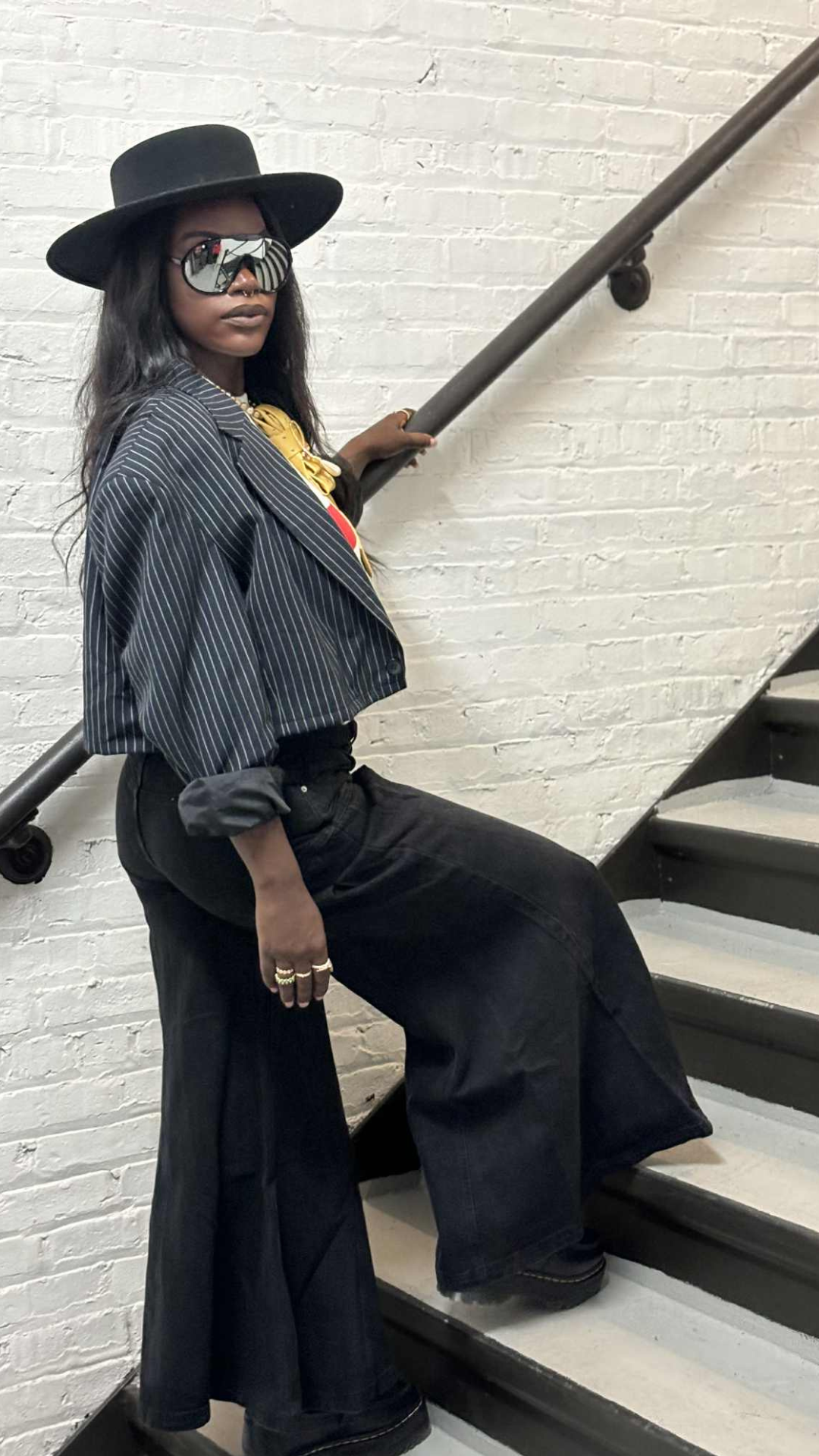 Big Steppa – Black Pleated Wide Jeans
