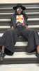 Big Steppa – Black Pleated Wide Jeans
