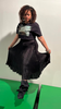 Midnight Shine Pleated Metallic Skirt