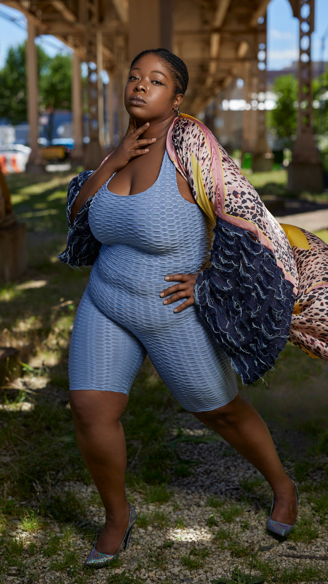 Indigo Honeycomb Romper