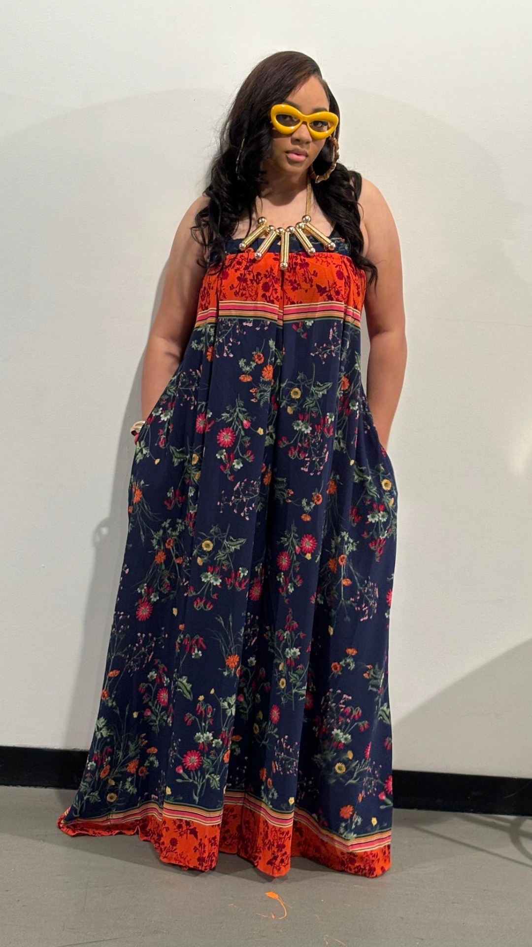 Floral Fantasy Off-Shoulder Jumpsuit