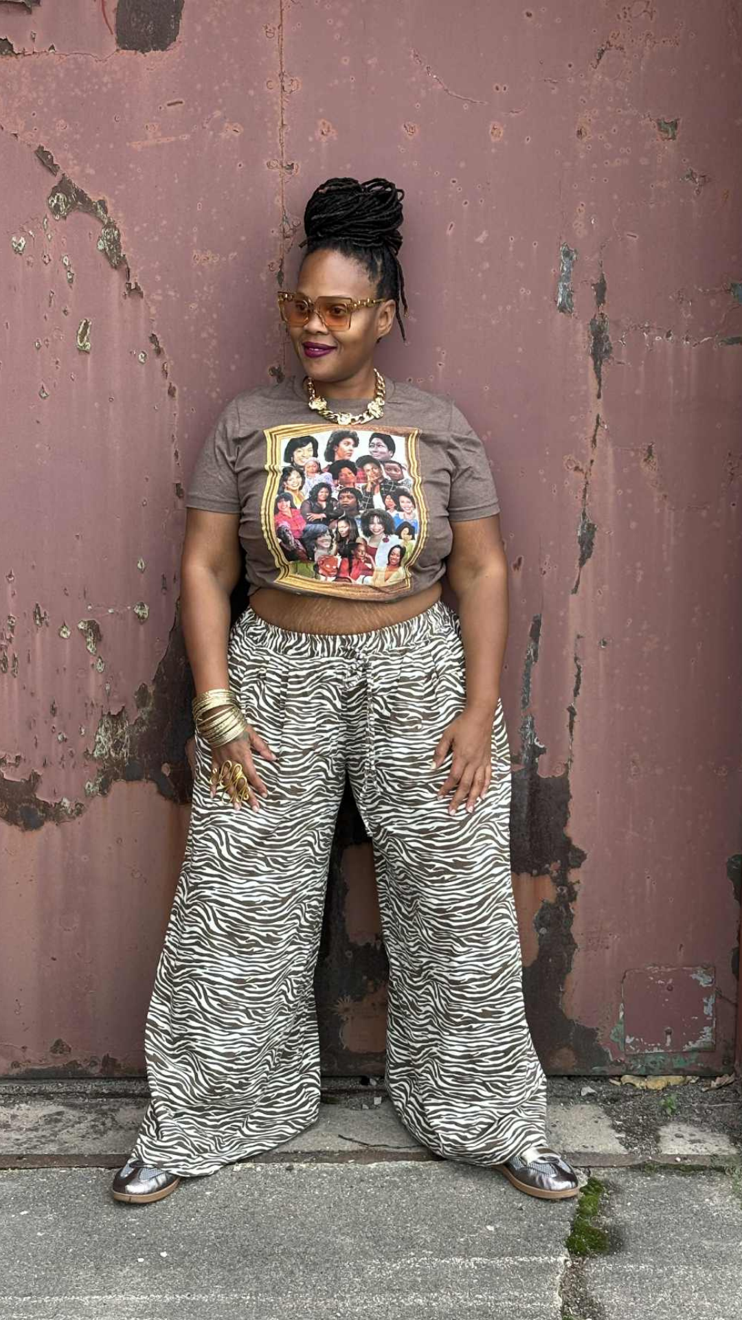 Zebra Drip Wide Leg Jeans