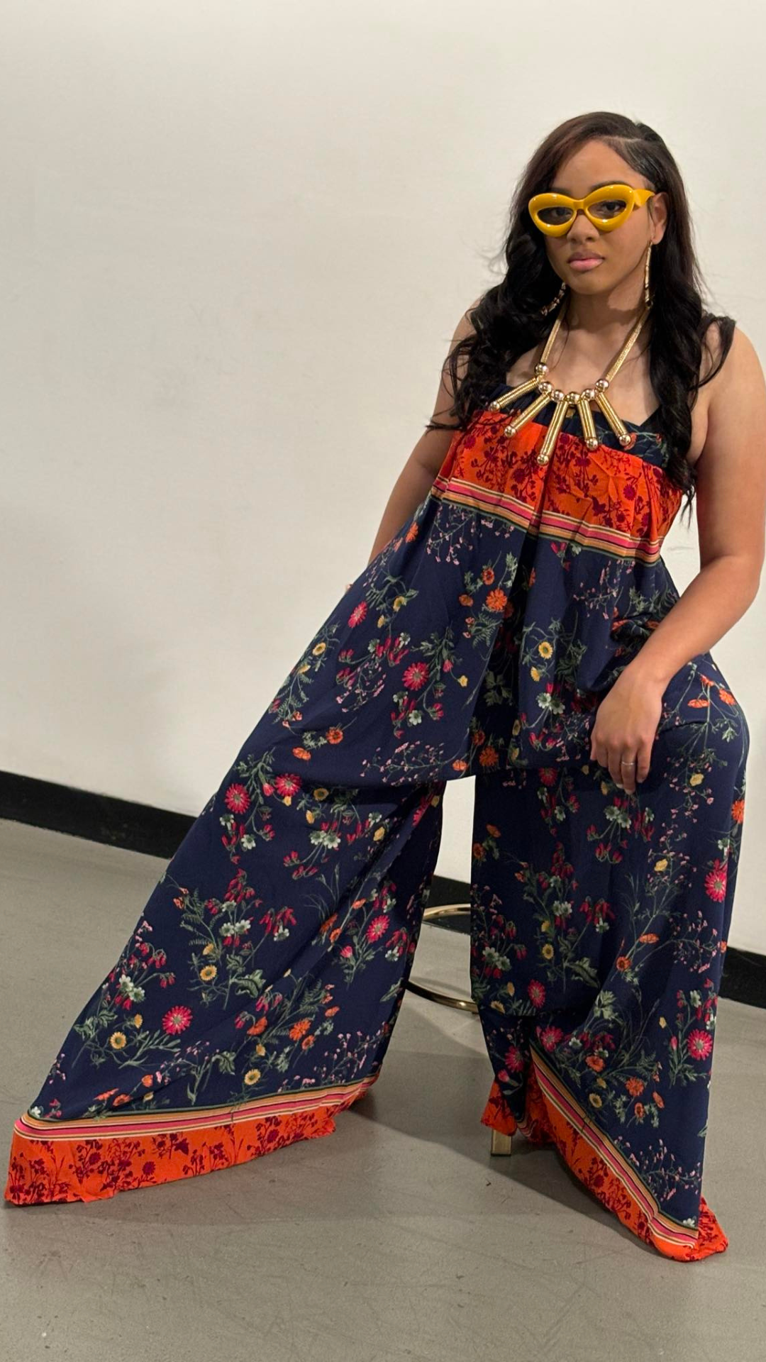 Floral Fantasy Off-Shoulder Jumpsuit