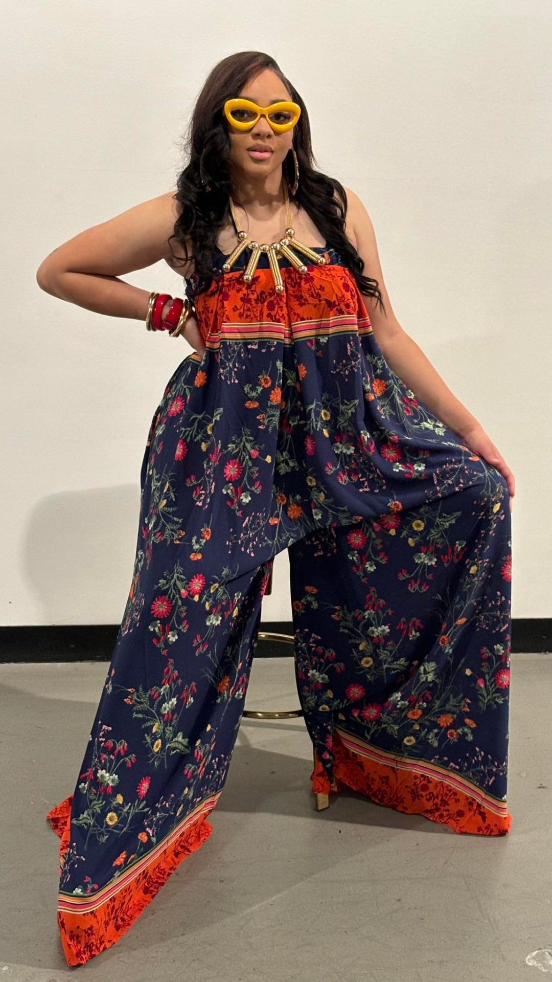 Floral Fantasy Off-Shoulder Jumpsuit