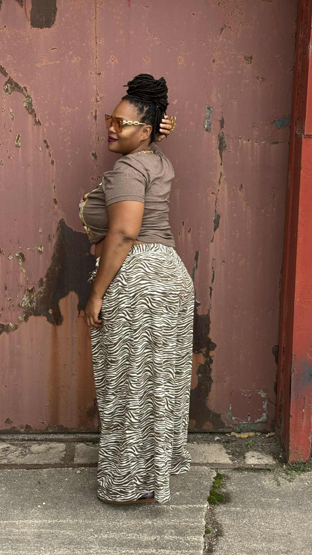 Zebra Drip Wide Leg Jeans