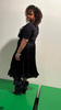 Midnight Shine Pleated Metallic Skirt